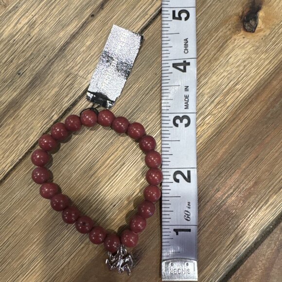 Madison Tyler Dark Orange Stretch Stackable Beaded Bracelet NWT - Picture 2 of 7